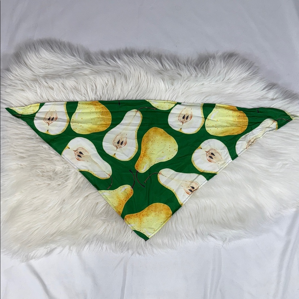 Green Pear Print Dog Bandana